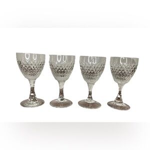 Royal Brierley Crystal‎ Goblet Chalice Wine Drink Glass Set Lot Vintage